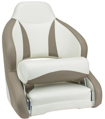 Bootssitz/Bootsstuhl/Steuerstuhl NAHE, FlipUp-Funktion, Boot Yacht Farbe weiss taupe