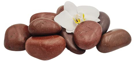 Dekosteine Polierte Rot Kieselsteine Natur Kieselsteine Deko Verschiedene Deko Kieselsteine 2-4 cm - Gemischter Flusskies für Vasenfüller, Landschaftsbau, Aquarien & Garten (10, Kilogramm)
