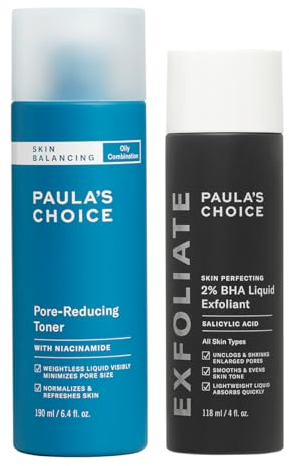 Paula's Choice - STELLT + REINIGEN - SKIN BALANCING Gesichtswasser & SKIN PERFECTING 2% BHA Liquid Peeling - Entstopft die Poren und Beseitigt Mitesser - Salicylsäure - Mischhaut bis Fettige Haut