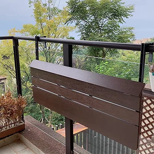 Balkon-Stehtisch Für Geländer, Outdoor-Hängestangen-Tische Für Terrasse, Balkon-Schreibtisch, Balkon-Hängetisch, Höhenverstellbar, Zusammenklappbar, Platzsparender Serviertisch, Arbeitsplattenverläng