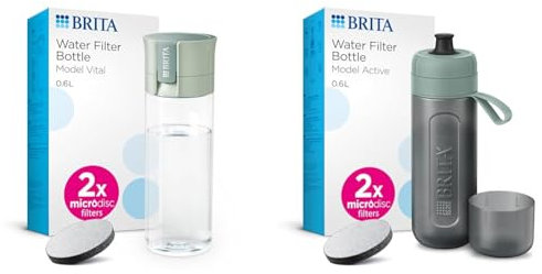 Water Filter Bottle Light - Green & Water Filter Bottle Model Active Dark - Green