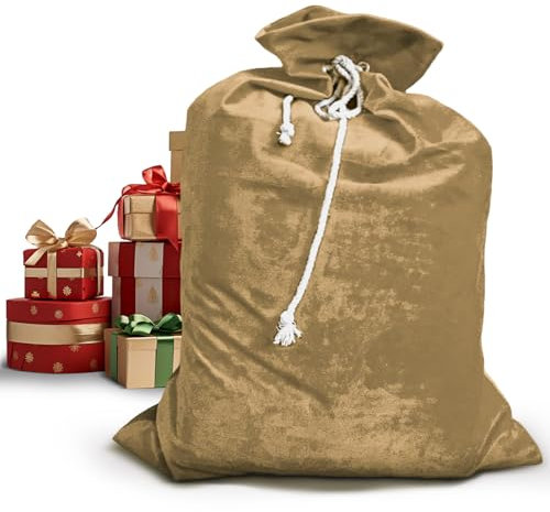 Weihnachtssack Groß 70 x 100 cm Weihnachtsmann Sack Mit Kordelzug, Nikolaussack Geschenkbeutel Weihnachten Geschenktüten Weihnachten, Santa Sack Zum Befüllen Jutesack Weihnachten Groß Jutebeutel Groß