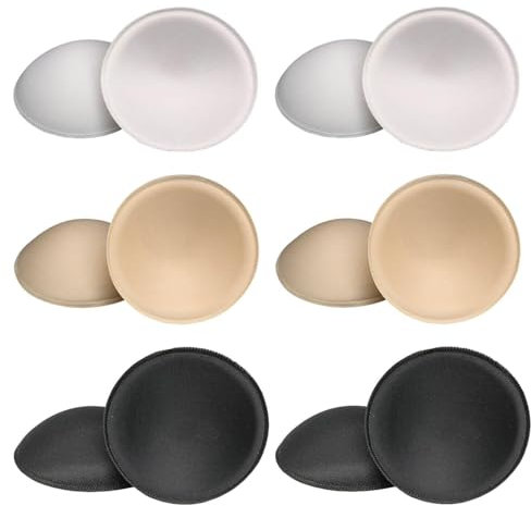YSJCHEBS 6 Paires De Coussinets D'Allaitement Ronds, Coussinets D'Allaitement Amovibles, Coussinets D'Insertion De Soutien-Gorge, Coussinets D'Allaitement En Mousse, Accessoires De Soutien-Gorge