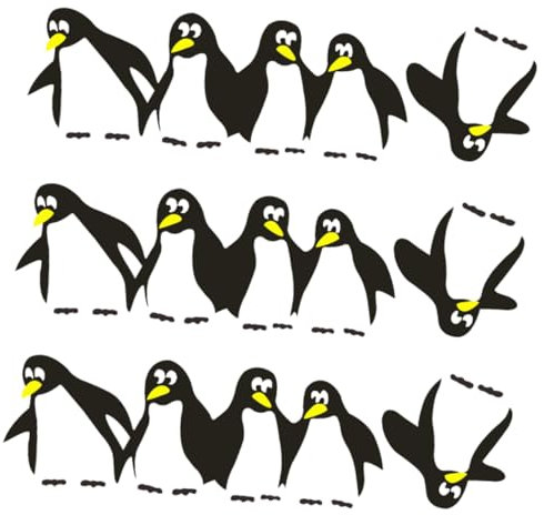 ibasenice 6stücke Teiliges Abnehmbarer Pinguin Wandaufkleber Für Kühlschrank Und Wanddekoration Für Verschiedene Oberflächen Wie
