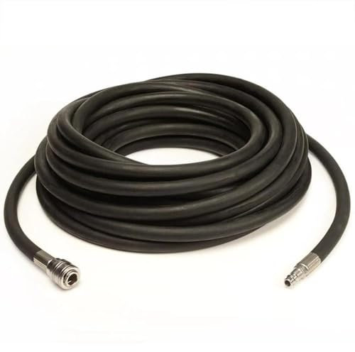 SGS 6mm Rubber Air Compressor Air Hose with Quick Release Couplers - 10m