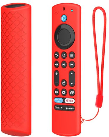 FTRONGRT Hülle Kompatibel mit 2023 Fire TV Stick 4K Max 2nd, Flexibles Silikon, Anti-Drop und Anti-Kollision, Fernbedienung Schutzhülle.Rot