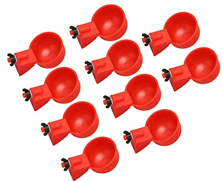 Hühnertränke, 10 Stück, Automatische Hühnertränke, Hühnerbewässerungssystem, Hühnerwasserbecher, Geflügeltränkebecher, Wasserspender-Set für Ente, Küken, Gans, Truthahn, Hase,
