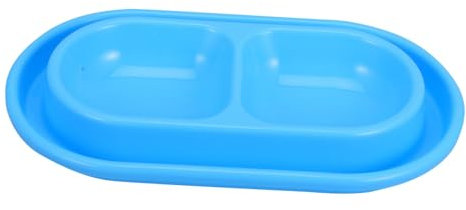 Milisten Cuenco Doble para Perros y Gatos con Diseño Antiahormigas Base Elevada para Evitar Invasión Plato Combinado Agua y Comida para Cachorros y Mascotas Pequeñas Color Azul