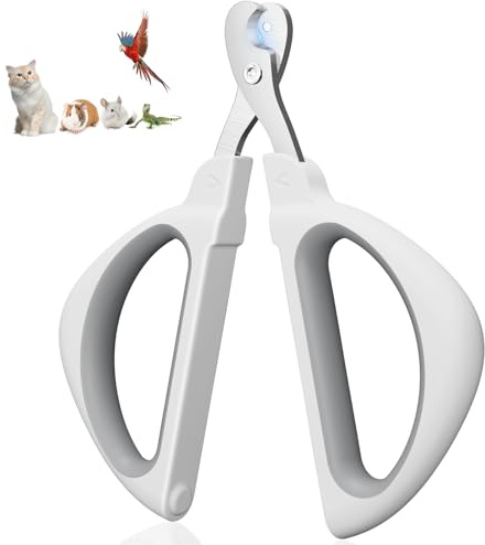 Euqvunn Krallenschere Katzen, Professional Katzen Nagelschere mit Positionierloch, Katzenkrallen Schneider für Kätzchen, Kaninchen, Meerschweinchen, Vögel, Welpen, und Kleintiere (Grau)