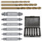 9PCS Damaged Screw Extractor Set General Screw Grab Screw Removal Tool Easy Out Rusty & Broken Drill Bits Stripped Remover Kit Double Ended for Stripped Head Screws Nuts Bolts Adult Gifts for Men