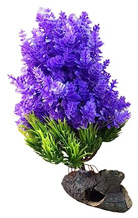 Toyvian Plantes Aquatiques artificielles Plantes d'aquarium réalistes décoration Usine Vert Faux Plante d'aquarium réaliste Plante d'herbe d'eau réaliste Socle en résine Violet,Mauve