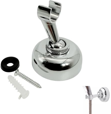 Supporto per Doccia a Muro in Ottone, Regolabile a 360 Gradi, Universale per Tubo Standard, Finitura Cromata Elegante e Antiruggine, Ideale per Bagno Moderno