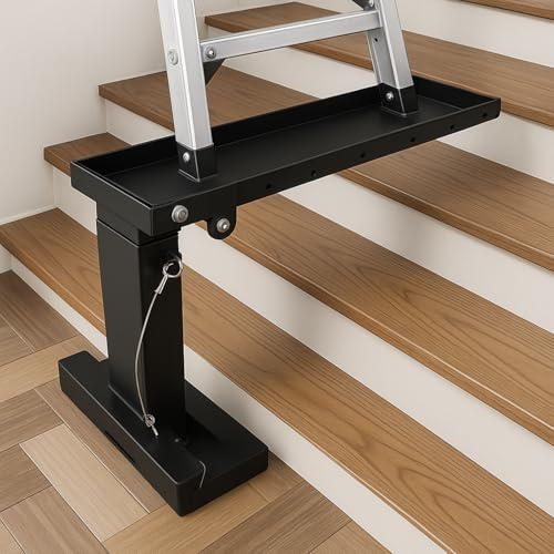 YUZINO Heavy Duty Ladder Leveller for Stairs, Steel Material Ladder Stand Off Adjustable Height 13.4-19 Inch, Non Slip Ladder Clamps Ladder Stabilizer Weight Capacity 350KG