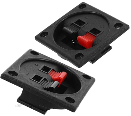 MUELODSIC 2 pezzi Connettore Post Terminale Quadrato per Casse Acustiche Morsettiera Audio con Molla per Collegamento Rapido e Duraturo Adatto Audio Casa e Live