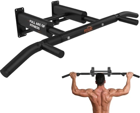Fitarc Klimmzugstange Wandmontage, Pull Up Bar für Zuhause, robuste Klimmzugstange Wand mit Multi-Griff, rutschfest, Gym Fitnessgerät für Krafttraining, Max Load 200 kg