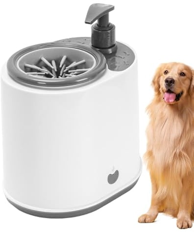 Pulitore Automatico per Zampe per Cane Bicchiere portatile elettrico per | Spazzola morbida con serbatoio di sapone per cuccioli e gatti, escursionismo, zampe, fangose, passeggiata