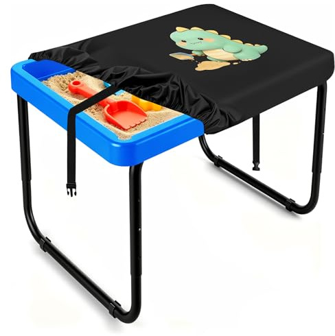 Kovshuiwe Cartoon Print Play Tray Activity Table Cover 96x64x10cm - Black - Waterproof - Essential Tuff Tray Accessories for Outdoor Play, Durable