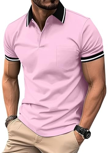ZITY Polo Homme Manches Courtes Respirant T Shirt Eté Polo Golf Homme Respirant Tee Shirt Séchage Rapide Tshirt Tennis