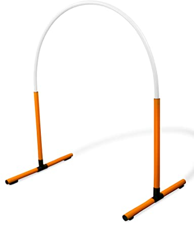 SPORTIKEL24 Superhund Hoopers Hoop – Kunststoff – Orangene Basis mit Bögen in 6 Farben – VDH-konform, flexibel, wetterfest (Orange/Weiß)
