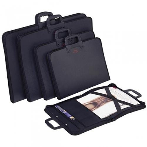 Create Economy A4 Art Portfolio Case - Artist Storage Bag - Multifunctional Weather Resistant Portable Carrying Case w/Handles for Paintings, Presentations, Sketches - Black (14.4 x 9.8 x 1.7)