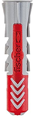 Fischer 537613 Tassello Duopower, Grigio/Rosso, 5 x 25 mm, Set di 35 Pezzi