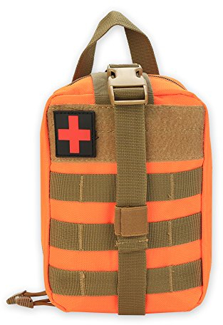 VGEBY Notfalltasche, medizinische Erste-Hilfe-Tasche, weich, für Klettern, Camping, Wandern im Freien (Orange)