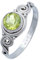 mantraroma Ring Silber 925 Damen Peridot Edelstein grün ausgefallen verspielt