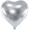 PartyDeco Folienballon Herz 35cm - Ballon für Helium oder Luft Folienballon Mylar Herzform Silber Metall Ø 45 cm - Silber