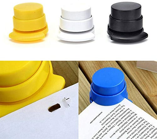 1 x tragbarer heftklammerloser Hefter, Mini-Papierbindebuch, Büroklammer, 2–3 Blatt Kapazität, nadellose Heftgeräte für Rechnungen, Dokumente, Büro, Zuhause, kindersicher (zufällige Farbe)