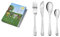 Zilverstad Kinderbesteck Tiermusikanten 4-tlg Edelstahl 16,9/17,8/16,8/13,4cm (Gravur bis 20 Zeichen)