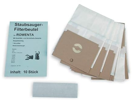 Lot de 10 sacs d'aspirateur pour Rowenta Dymbo - Remplacement pour Swirl R27, Rowenta ZR745, Wolf 0650, Menalux 2300