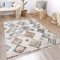 Paco Home Teppich Wohnzimmer Boho Ethno Marokkanische Muster Moderner Kurzflor Mit Struktur In Bunt Beige, Grösse:80x150 cm, Farbe:Bunt 2