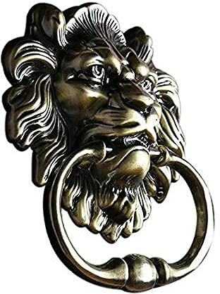 ZGJYSP Antiker Löwe Türklopfer Lionhead Türklopfer Lions Home Decor Einschließlich Schraubenklopfer