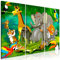 decomonkey Akustikbild Premium Tiere Kinderzimmer 135x90 cm 3 Teilig Kunst Akustikpaneele Akustikdämmung Schallschlucker Schallabsorber Schalldämmung Akustikplatten Bunt Dschungel