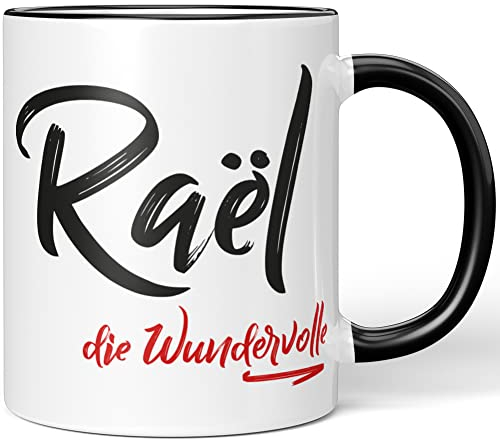 JUNIWORDS Tasse, Raël, die Wundervolle, Schwarz (5285268)