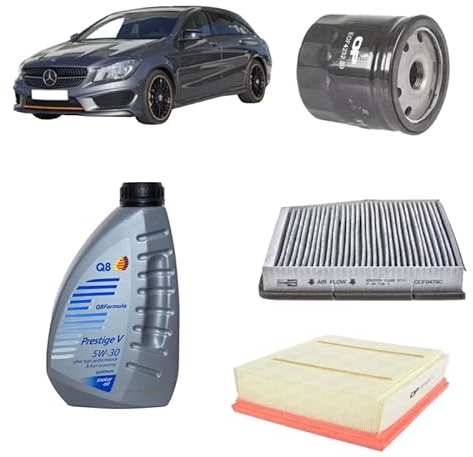 Kit tagliando + 5L olio Q8 5W30 per CLA gasolio C117 180CDI dal 2013 al 2019