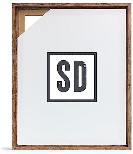 Stallmann Design Skuggfogsram för kilram, 100 x 100 cm, brun, MDF-ram för dukar med djupeffekt, med monteringstillbehör, ram utan glas och bakvägg