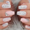 AKOFIC 24 Pièces Faux Ongles Moyen Cercueil, Ballerine Faux Ongles à Coller French, Rose Press on Nails avec Gel Pad, Brillant Strass Faux Ongles Sans Colle Reutilisable pour Femmes et Filles