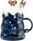 STETHI Weihnachtstasse Kaffeebecher Weihnachtsbecher Porzellan Schneemann Santa Claus Wasserbecher Kaffeetasse Keramik Weihnachtsmotive Weihnachtsdekor Geschenk & Geschenkidee (A)