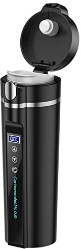 Rosixehird Copa Coche Eléctrico, Hervidor eléctrico portát para Coche, Taza de café de Viaje con Control de Temperatura Inteligente de 450 ml, Revestimiento de Acero Inoxidable 304, Calentamiento