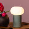 Lightbox Nachttischlampe - 25 cm Höhe - Ø 15 cm - moderne Tischleuchte mit matt-weißer Glas Abdeckung & Schalter - für Schlafzimmer - E27 Fasssung, max. 25 W - aus Glas/Metall in Grün/Weiß