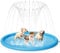 pecute Sprinkler Pad for Dogs & Kids-220cm, Thickened Dog Splash Mat Durable Children Water Play Toy Anti Slip, Inflatable Kids Pool for Summer Outdoor Garden Water Play (Dia 86.6in)