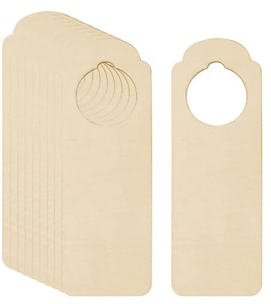 LOVIVER 10Pcs Door Knob Hanger Door Handle Hangers Decoration Office DIY Plain Plaque Wooden Blank Door Signs Blank Door Knob Hangers