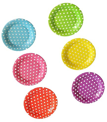 Anneome 60pezzi Piatti Di Carta Rotondi Multicolore Da Piatti Riutilizzabile Per Barbecue Feste Di Compleanno Matrimoni e Natale Casual
