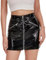 Rock Damen kurz Leder Minirock Damen sexy Wetlook PU Lederrock Damen Wetlook Rock Latex Rock Damen kurz Lackleder sexy offener Rock Erotischer kurzer Rock mit Reißverschluss Clubwear Party（L）