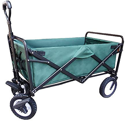 LXYDPZ Trolleys, zusammenklappbarer Trolley-Wagen, robuster Trolley-Wagen, Multifunktions-Einkaufswagen für Outdoor-Camping, Strand-Pull-Truck mit 4 Rädern, Tragkraft: 75 kg/Grau (blau)