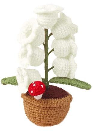 Lily Of The Valley Veilleuse Tissée Ornements Lampe de Table Muguet Laine Bureau Petite Décoration en Pot Créative Fleur Ornements Rangement Parfum Noir (A, One Size)