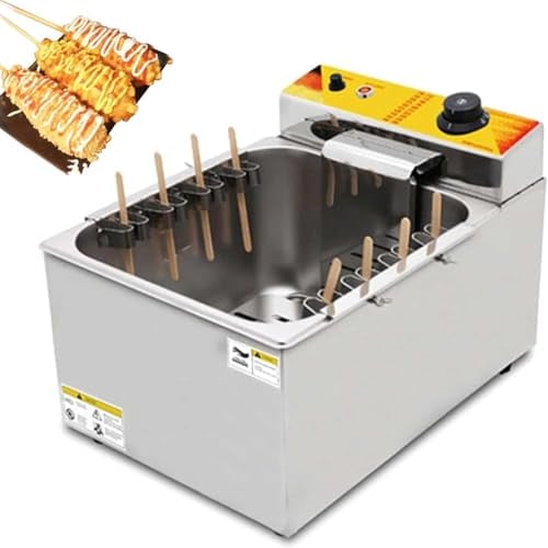 Commercial Deep Corn Dogs Fryer 1900W - Perfect for Cheese Hot Dogs Sticks Frying Machine at Small Events & Stalls - Ideal for Commercial Use