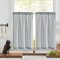 TOPICK Cortinas pequeñas a rayas de lino de 45 pulgadas de caída, cortinas de cocina, cortinas translúcidas de café, decoración de lino que filtra la luz, para ventana pequeña, sótano, fregadero,