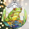 Weihnachtsschmuck, Frosch hängende Weihnachtsdekoration, Buntglas-Sonnenfänger, doppelseitige Kristallglas-Frosch-Ornamente für Weihnachtsbaum, Feiertags-Ornamente, Weihnachtsbaumdekoration,